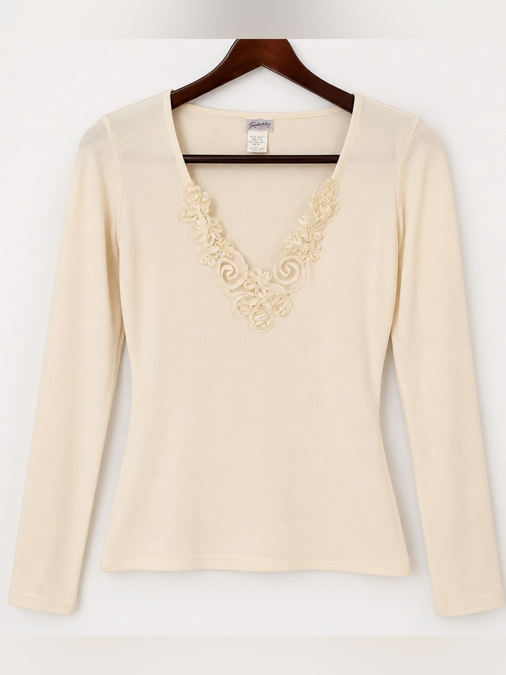 Vintage Frederick’s Hollywood Slinky Rosette Top Ivory S